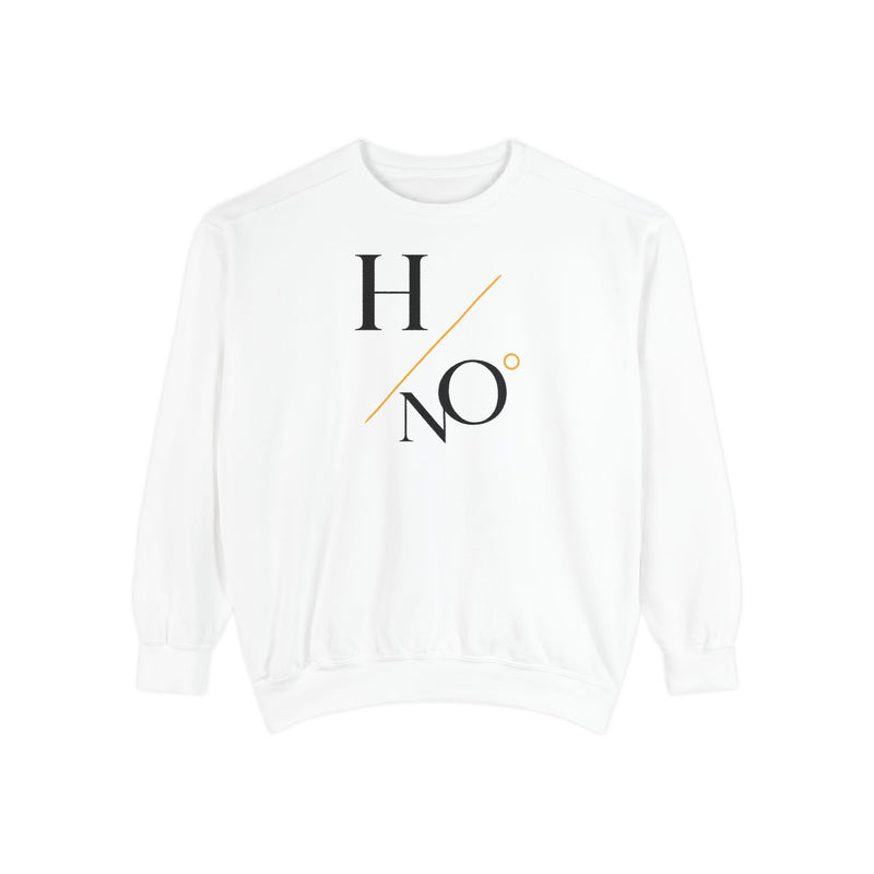 HN / NO Diagonal Logo Sweatshirt — Minimalist Graphic Crewneck (Unisex)