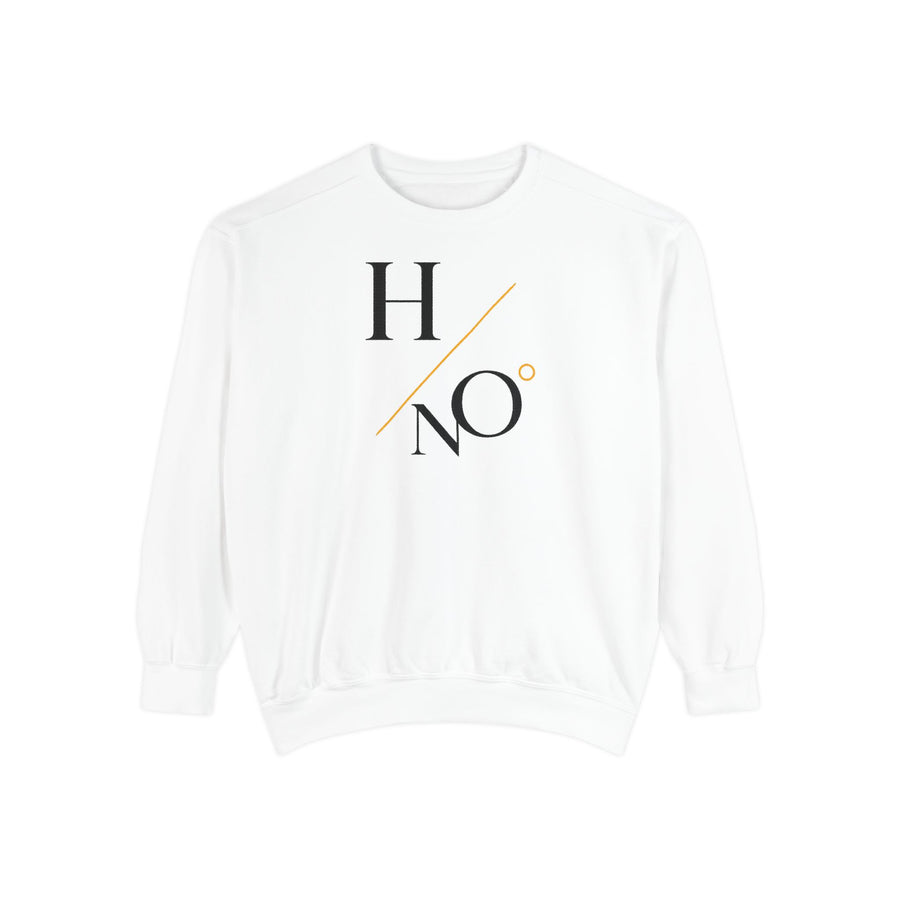 HN / NO Diagonal Logo Sweatshirt — Minimalist Graphic Crewneck (Unisex)
