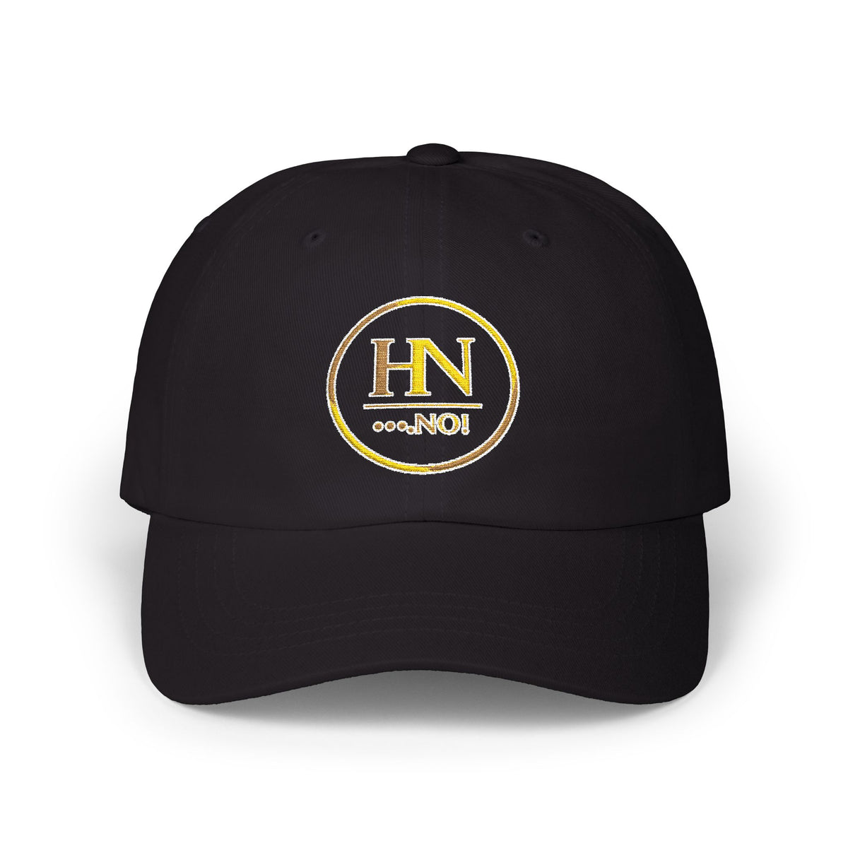Embroidered Gold Circle Logo Black Hat (Unisex)