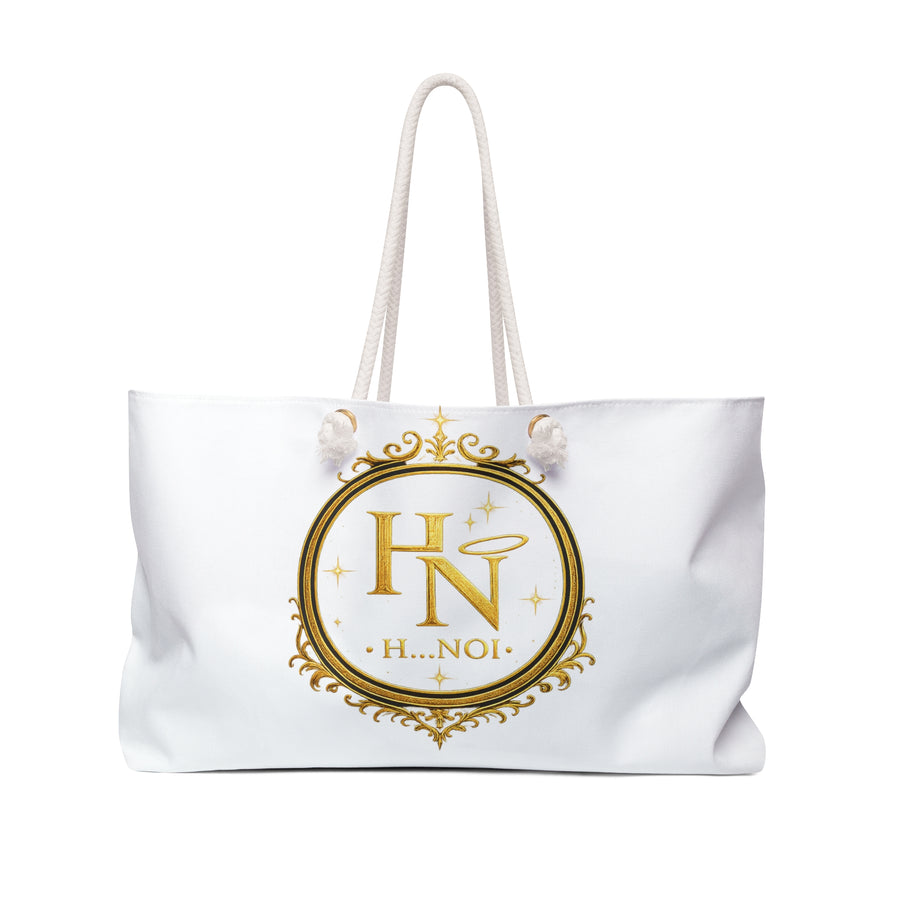 Weekender Bag — Elegant Gold Monogram 'H...NOI' Travel Tote (Vacation)