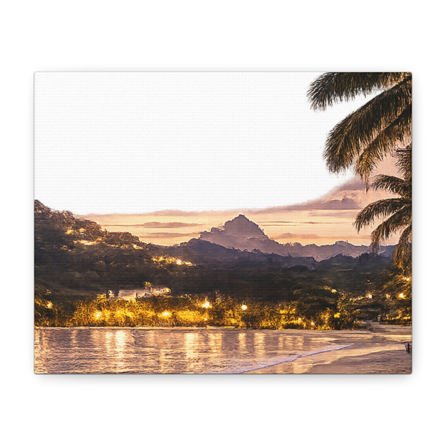 Tropical Beach Artwork Matte Canvas Stretched 1.25" | Caribbean Wall Decor
