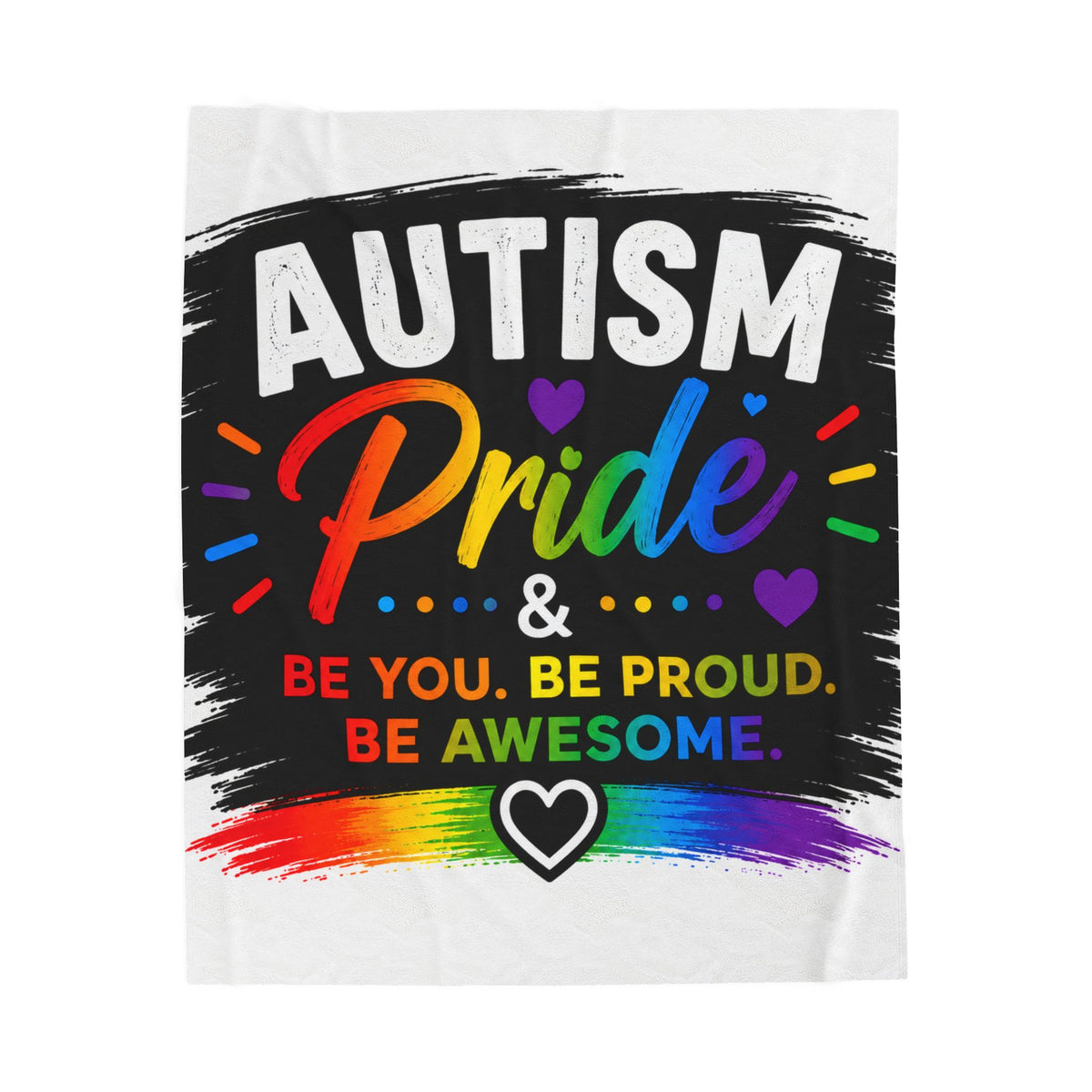 Autism Pride Blanket | Be You Be Proud Be Awesome Throw Blanket | Neurodiversity Gift | Autism Awareness Decor
