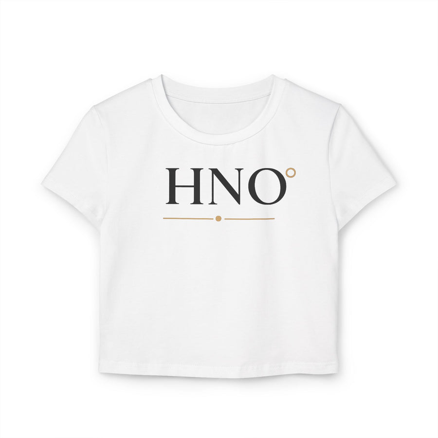 HNO Logo Women's Crop Tee — Minimal Monogram Graphic Shirt